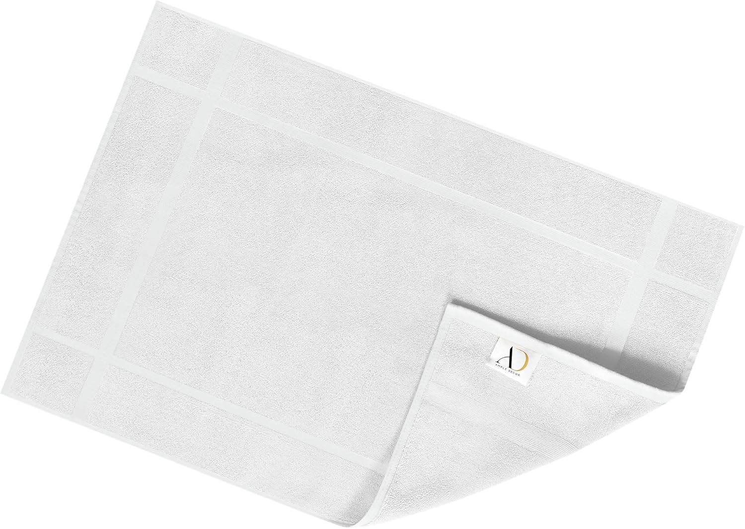 Ample Decor 2 Pack Cotton Bath Mats 34x20 White