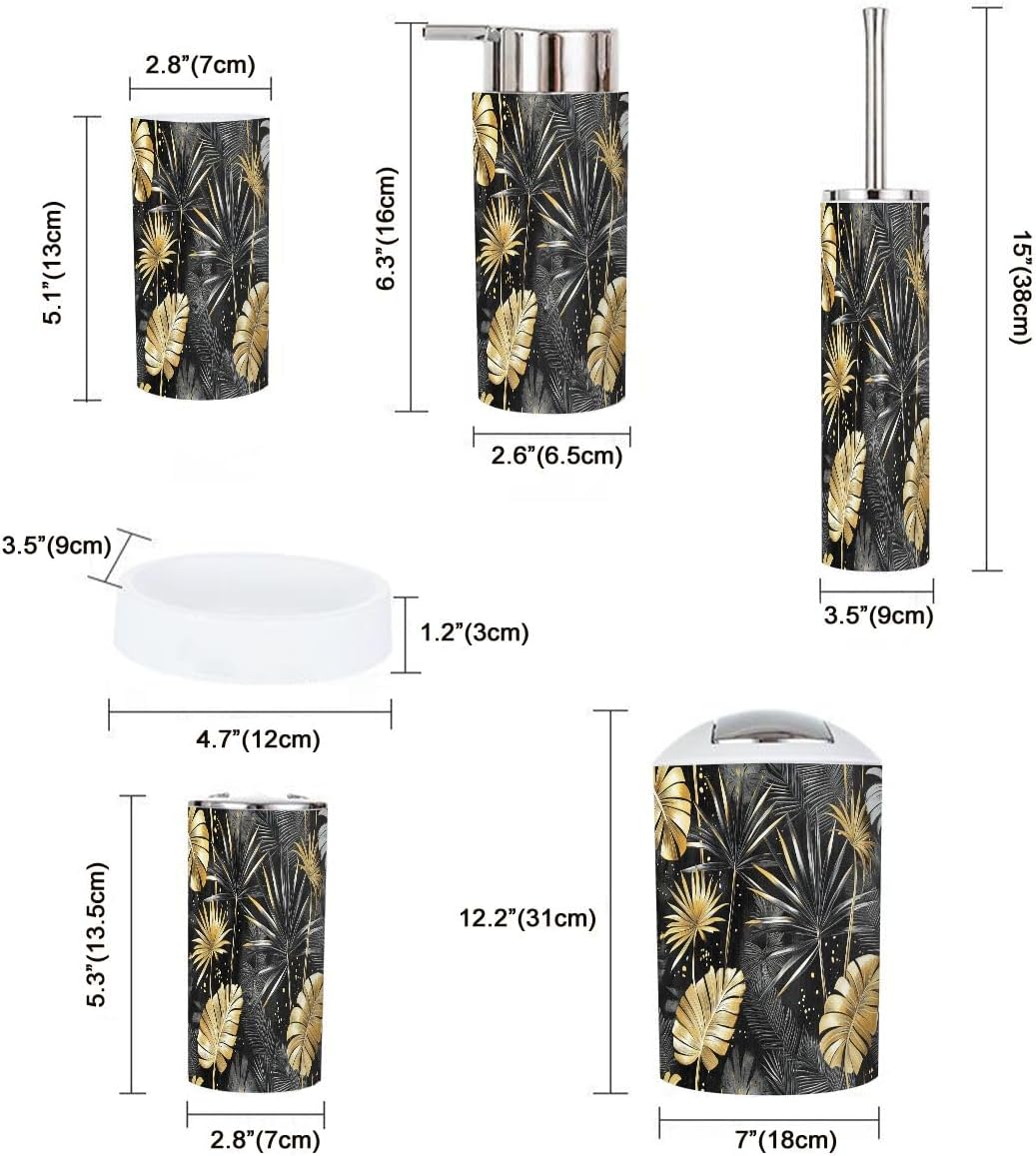 Boho Tropical Bathroom Accessories Set 6 Pieces