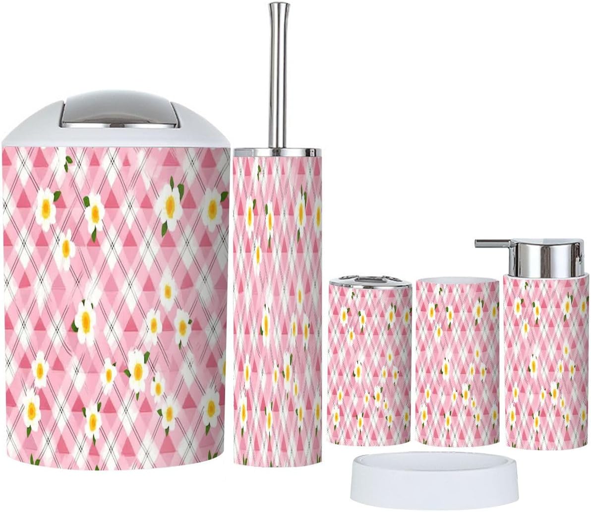 TRANQDEHOM 6-Piece Boho Bathroom Accessory Set