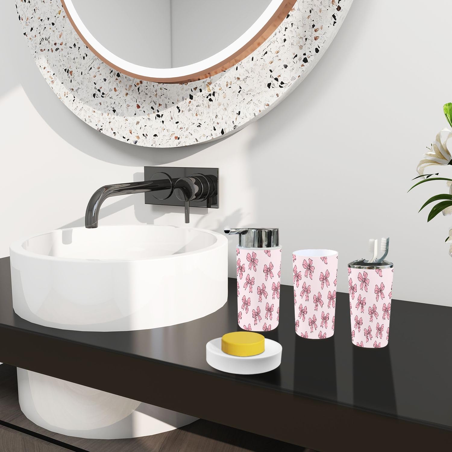 Boho Bathroom Accessory Set 6 Piece