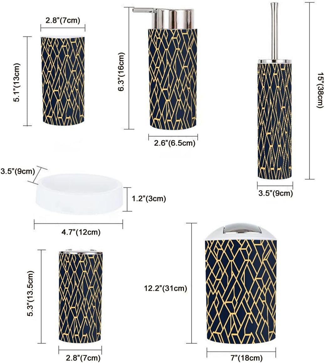 Bathroom Accessory Set 6 Piece Modern Boho Design