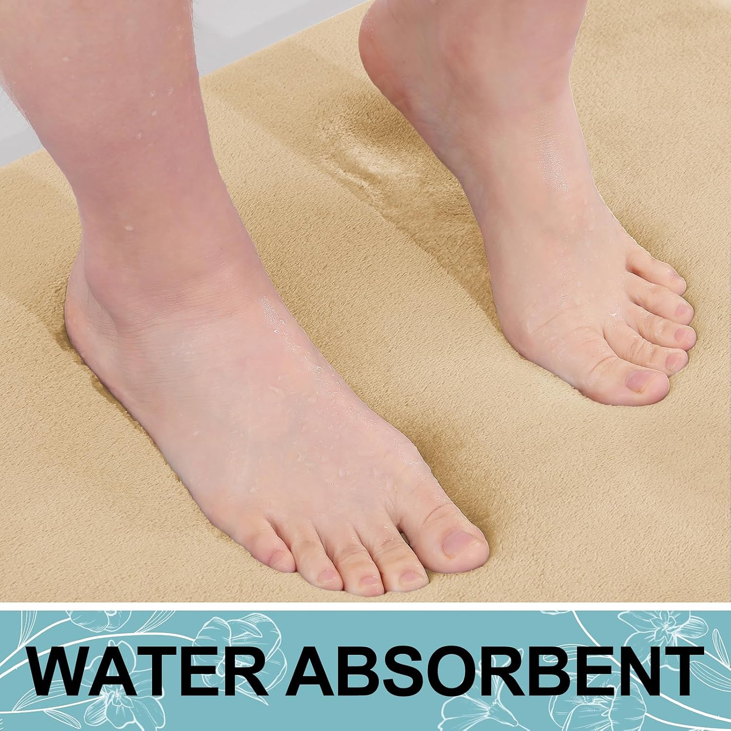 Smiry Memory Foam Bath Mat 47x20 - Non Slip Absorbent Washable