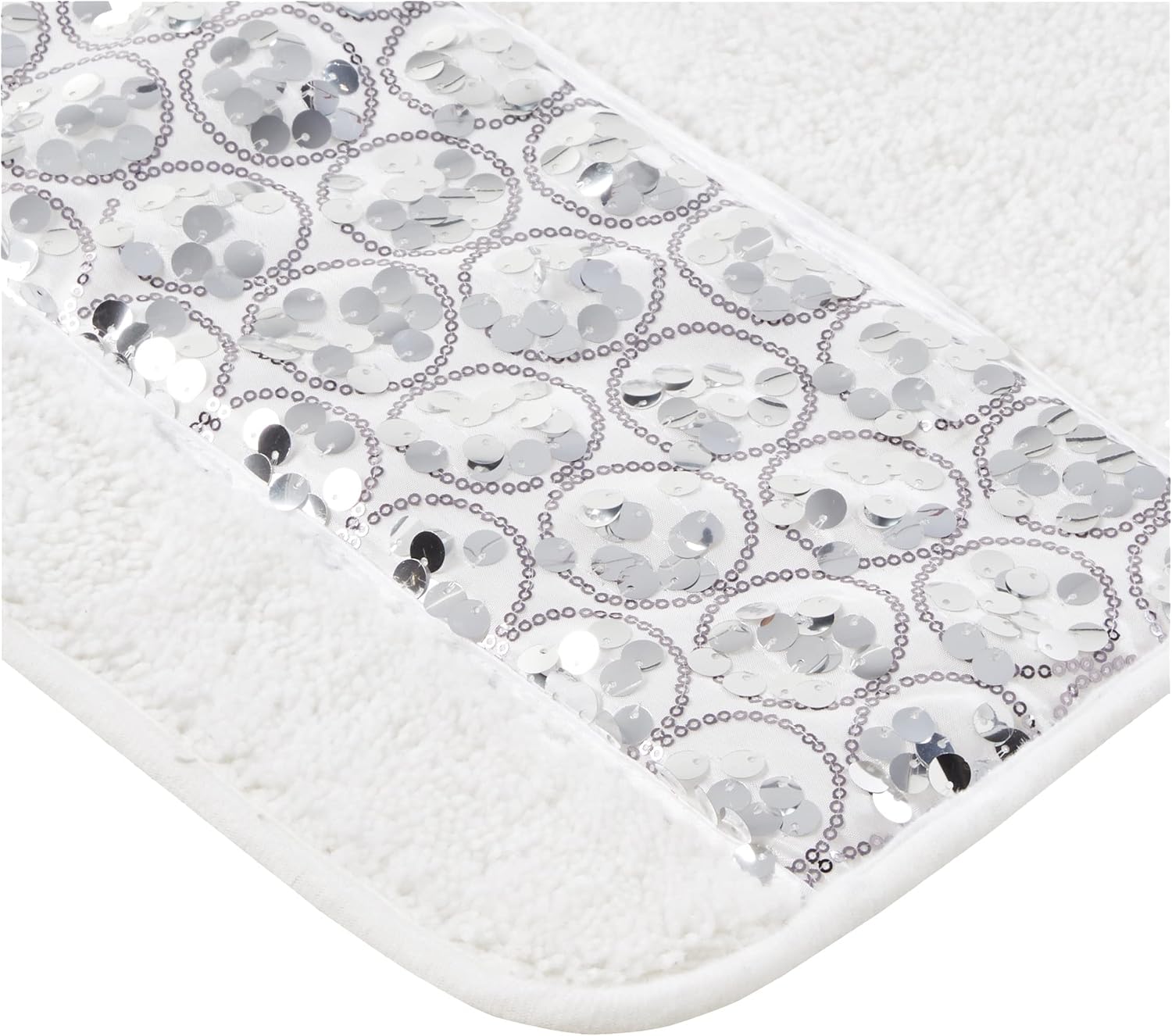 Popular Bath Sinatra Modern Bath Rug White Bling Mosaic