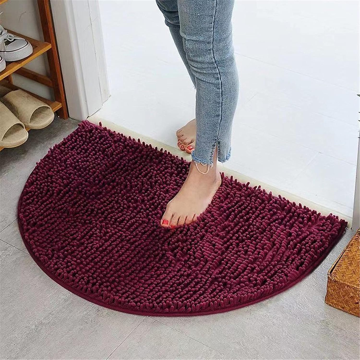 KELINFONG 20x14 Inch Bathroom Rug Set - Non-Slip Absorbent Soft Microfiber