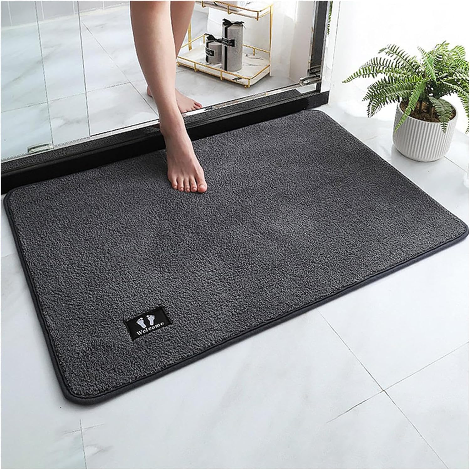 Ultra Soft Chenille Bathroom Rug with Non-Slip Design