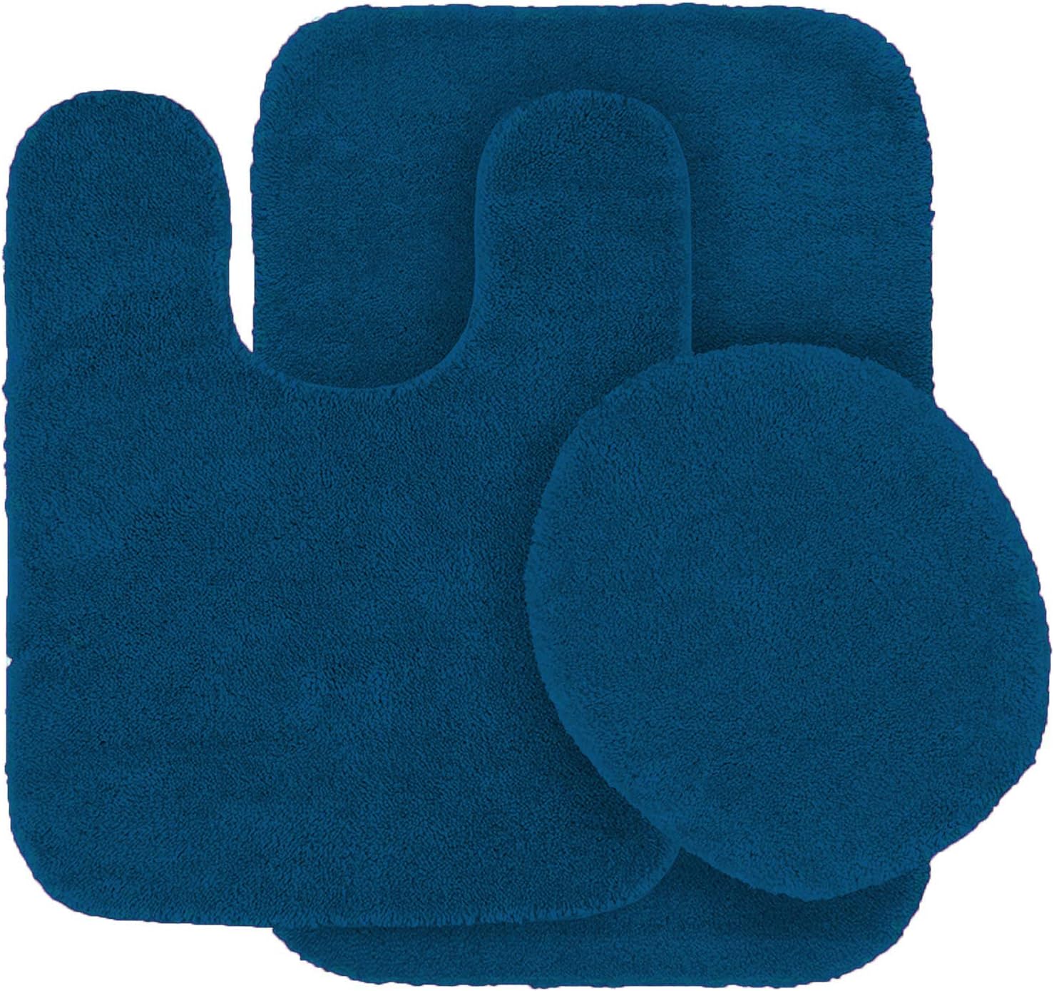 Kids Zone 3 Pc Bathroom Rug Set Royal Blue
