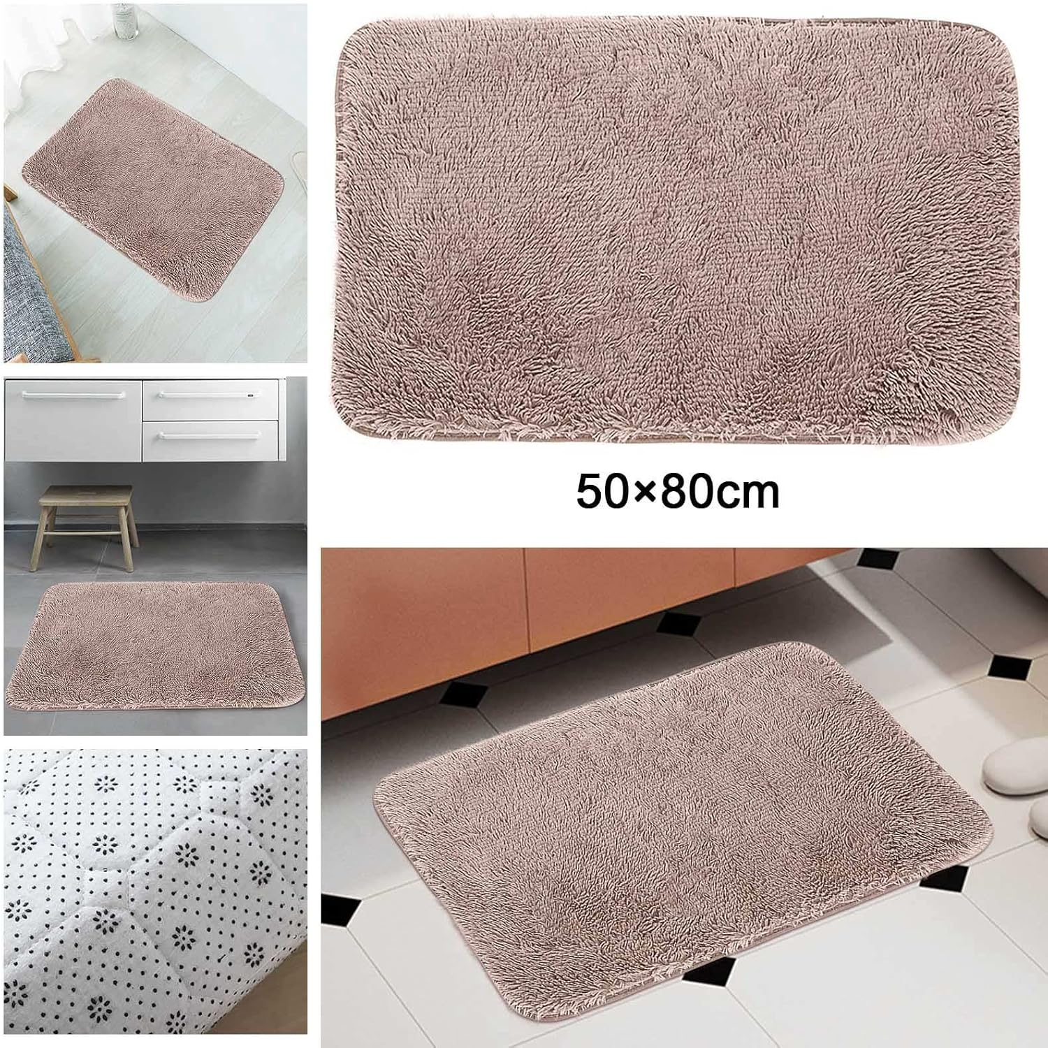 Scceatti Non Slip Bathroom Mat 32x20In Bronze