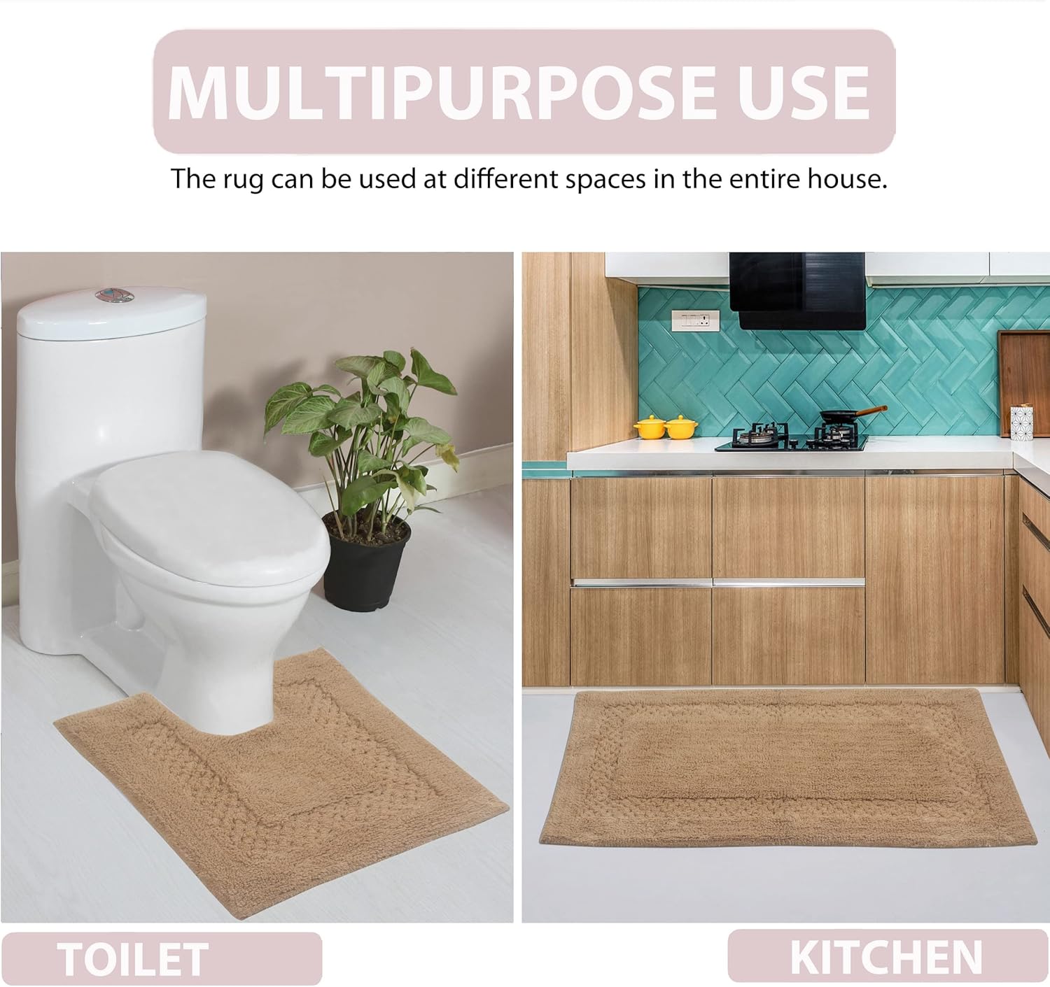 Home Weavers Classy Bathmat Set 3 Piece Non-Slip Linen