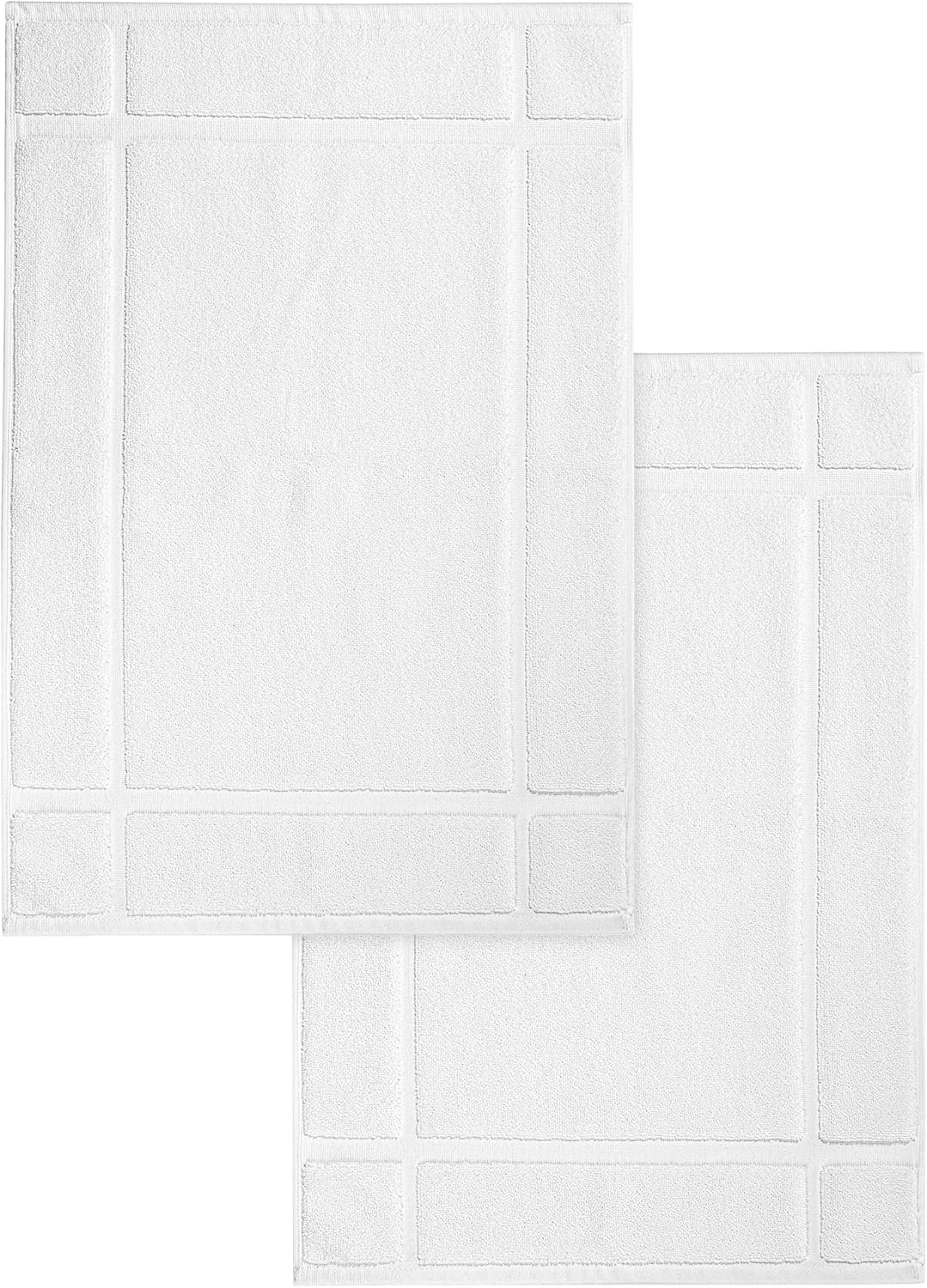 Ample Decor 2 Pack Cotton Bath Mats 34x20 White
