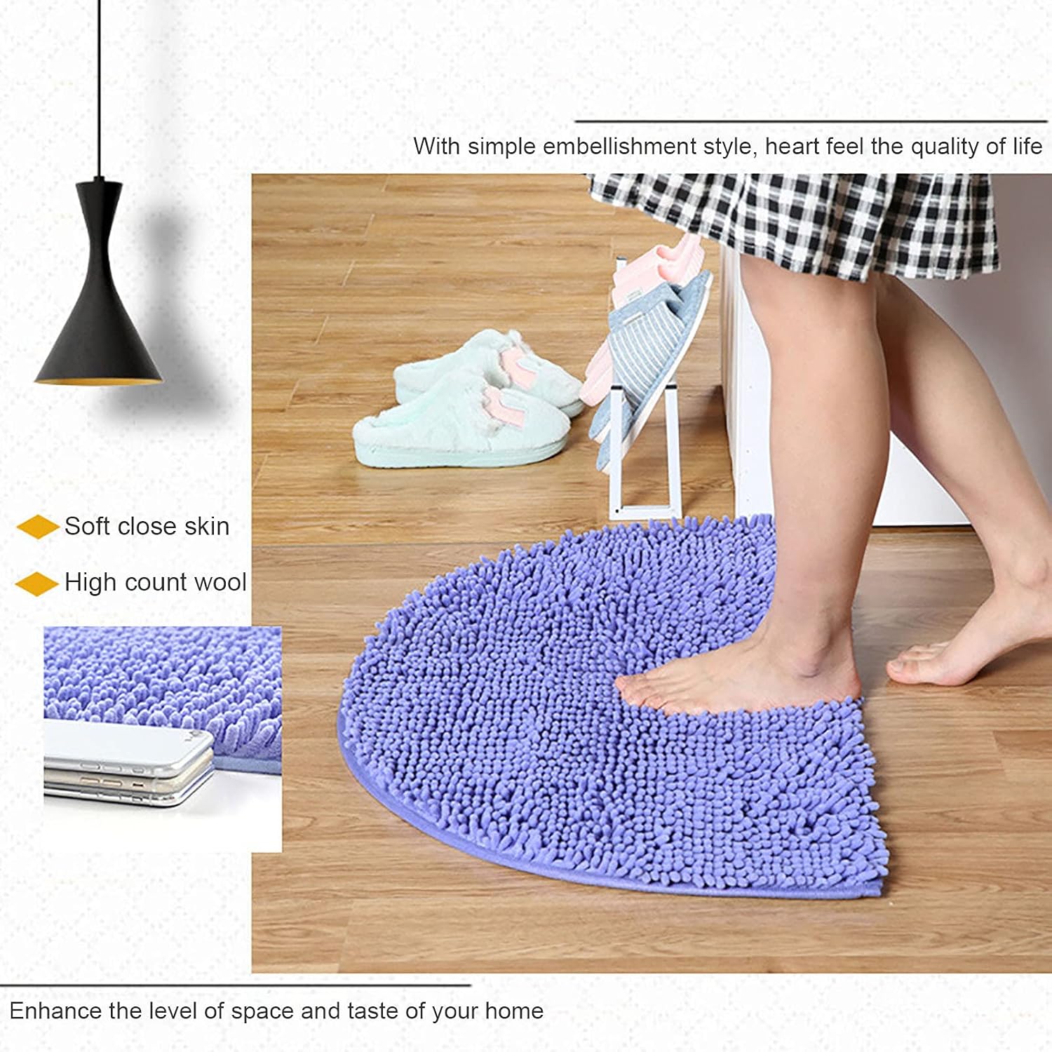 20 X 14 Non-Slip Bath Rug Set Absorbent Plush Microfiber