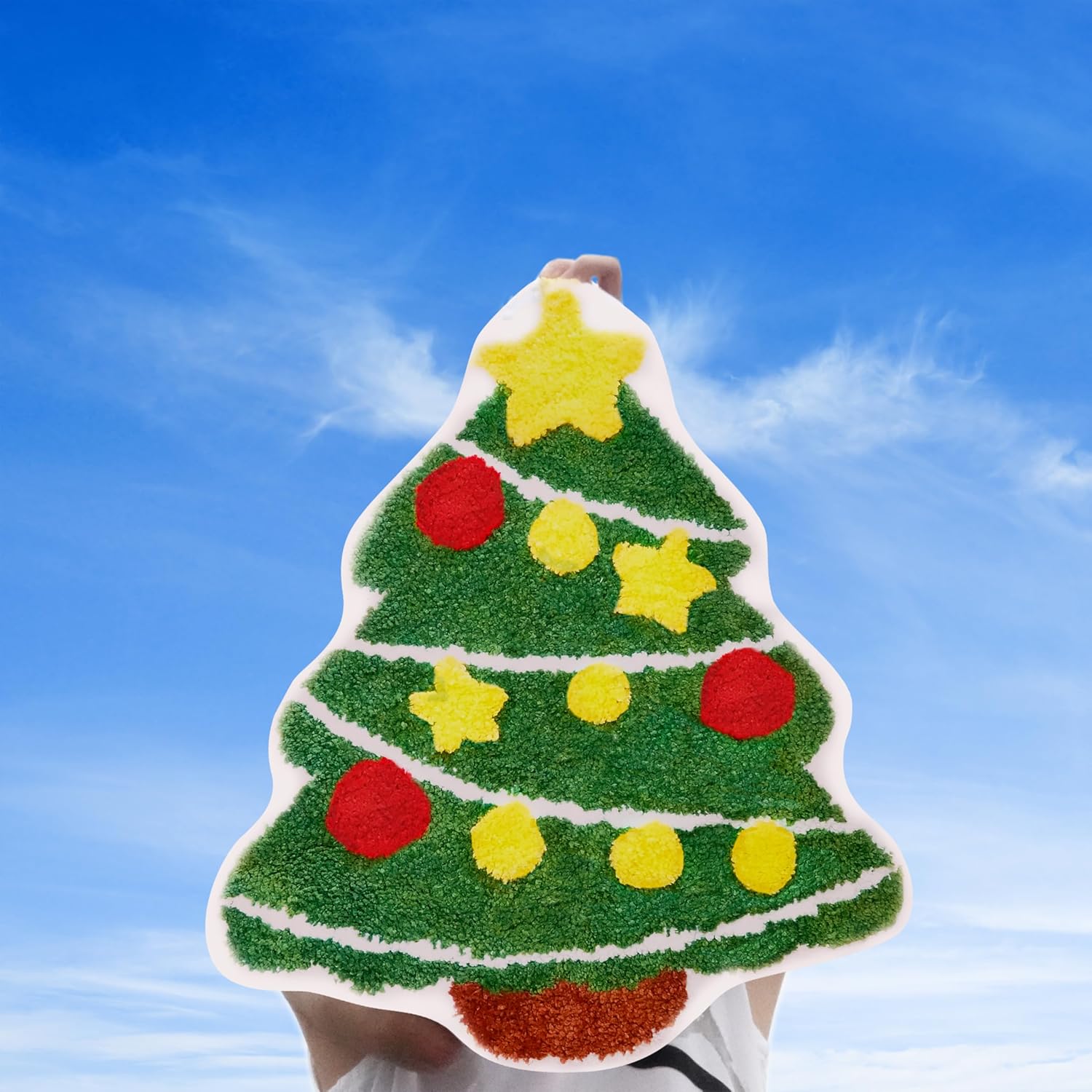 Christmas Tree Rug Cute Non-Slip Bath Mat for Bathroom