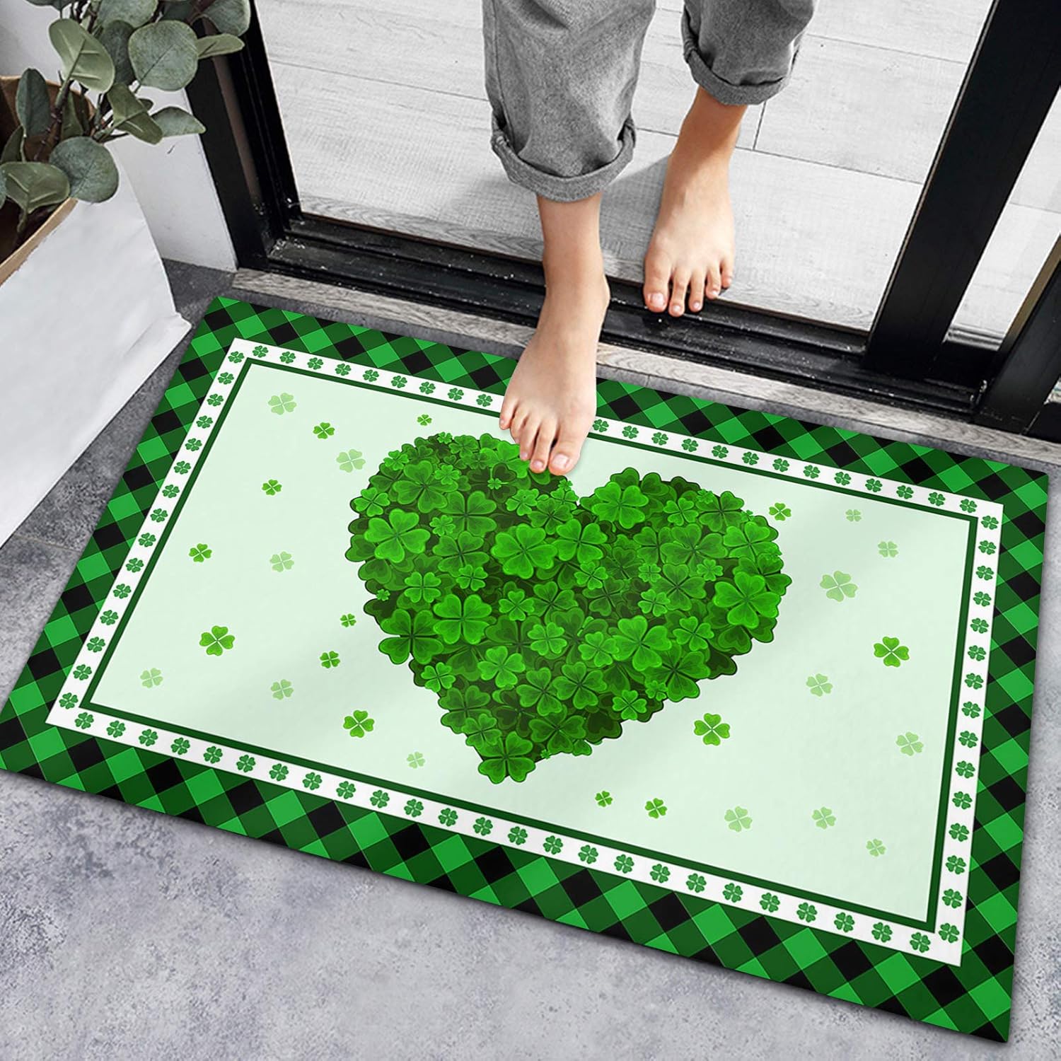 Thurder Love Heart Doormat 16x24In Non-Slip