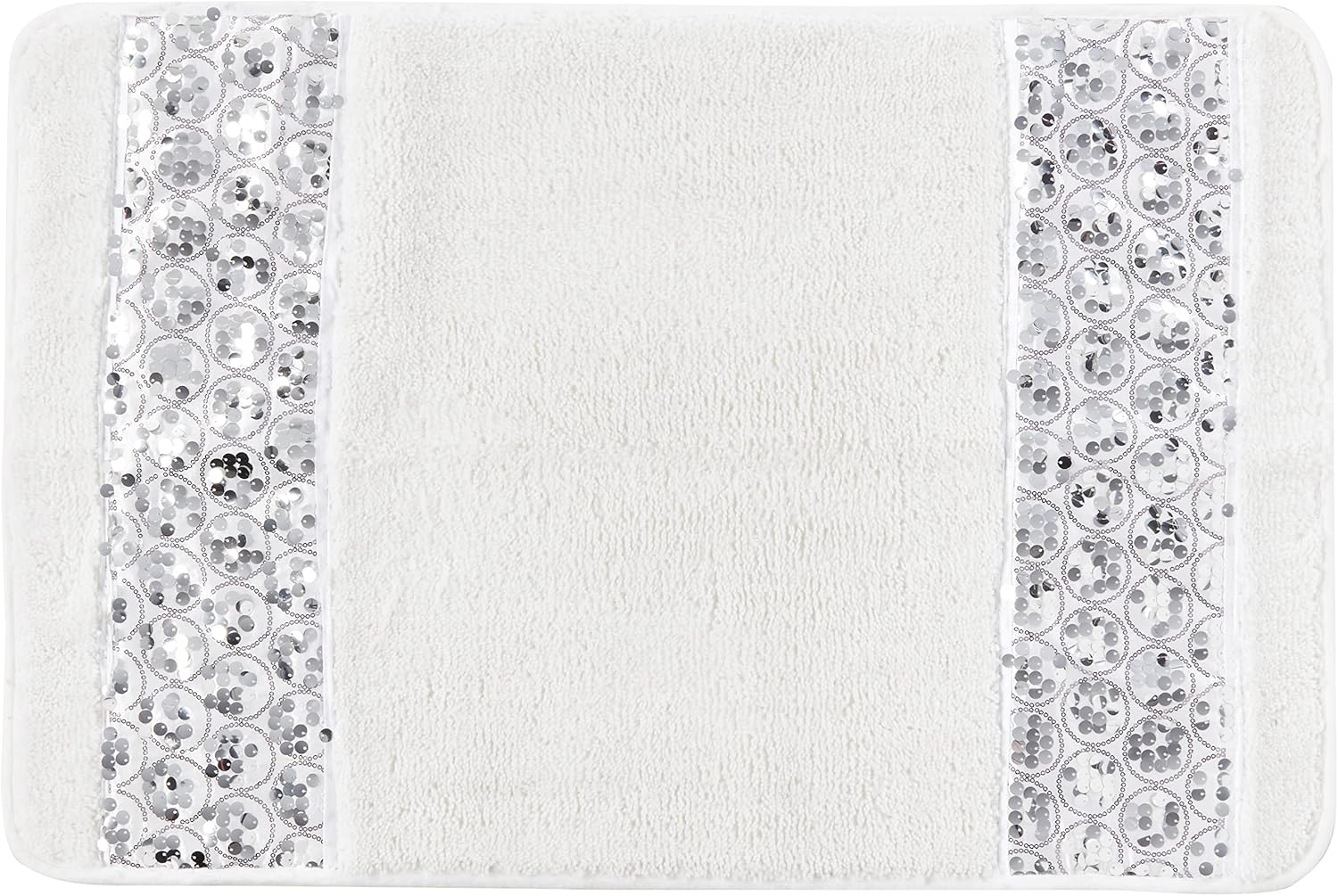 Popular Bath Sinatra Modern Bath Rug White Bling Mosaic