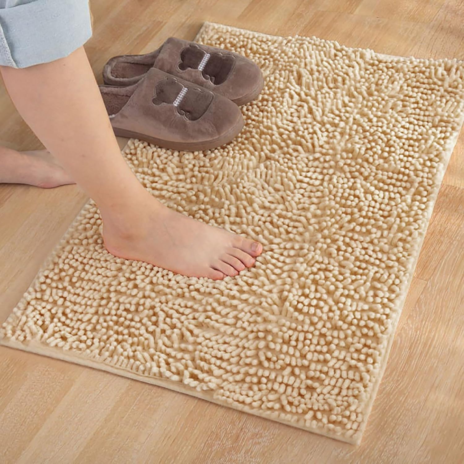Soft Thick Chenille Bathroom Rug 20x12 Inch Non Slip