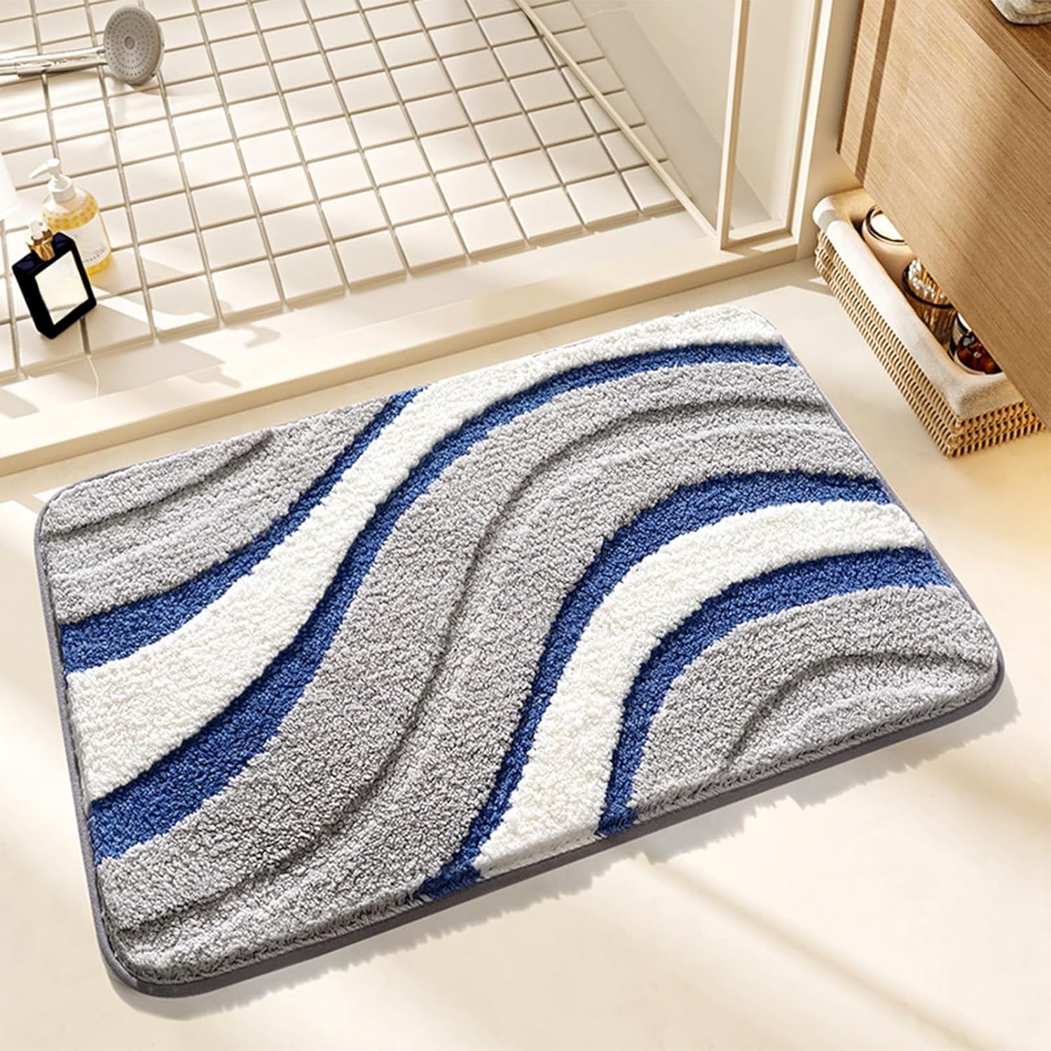 Soft Water Absorbent 24x16 Inch Non-Slip Bathroom Rug