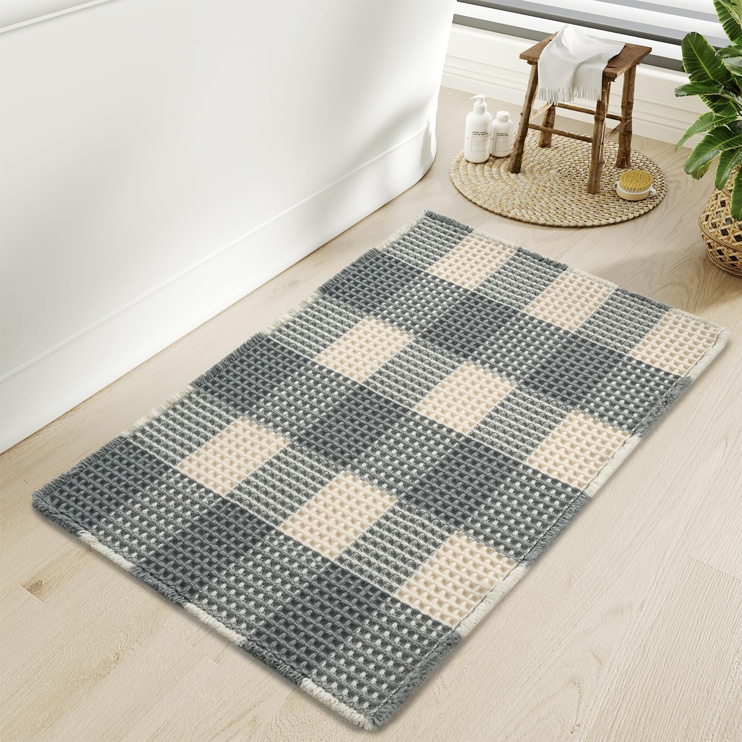 AMOAMI Waffle Bath Mat 17 x 24