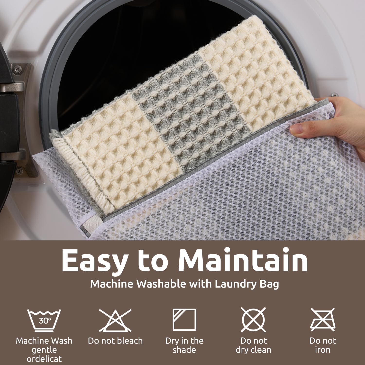 AMOAMI Waffle Bath Mat 17 x 24