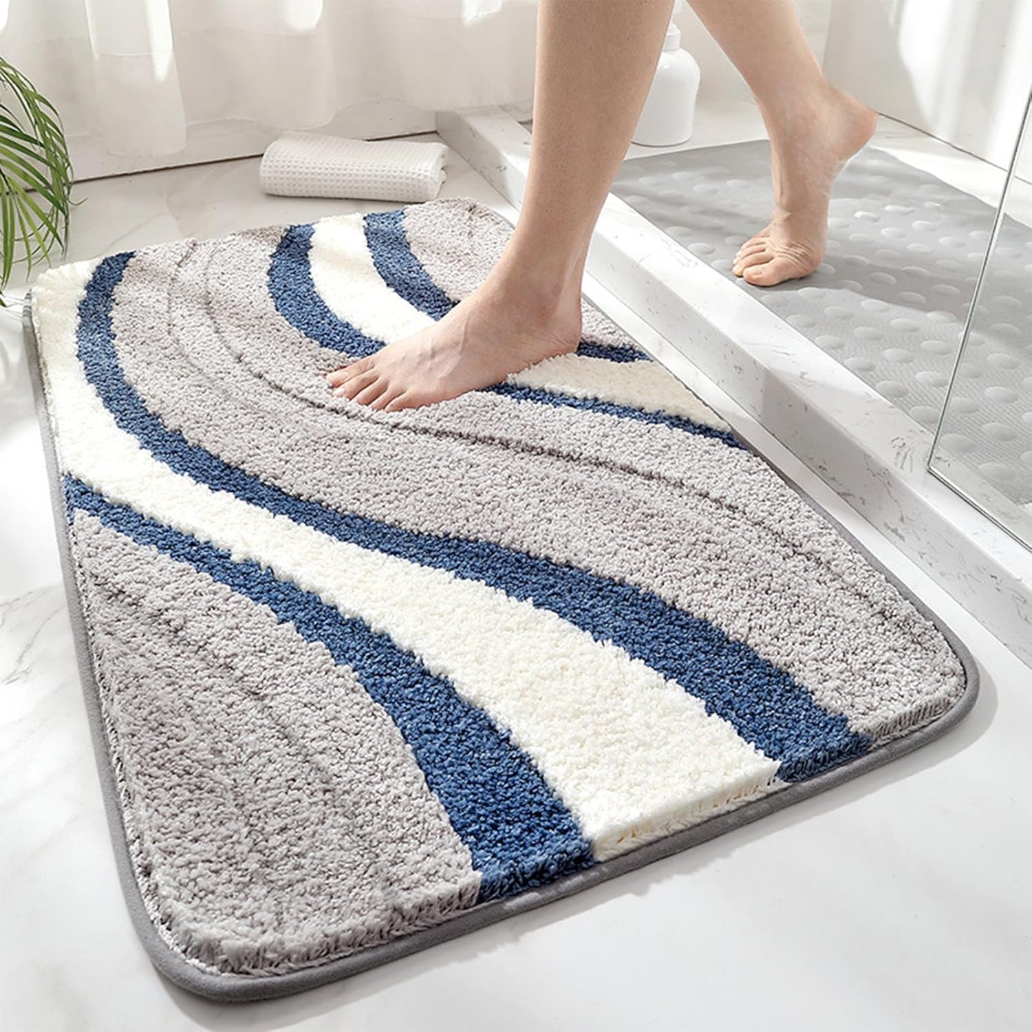 Soft Water Absorbent 24x16 Inch Non-Slip Bathroom Rug