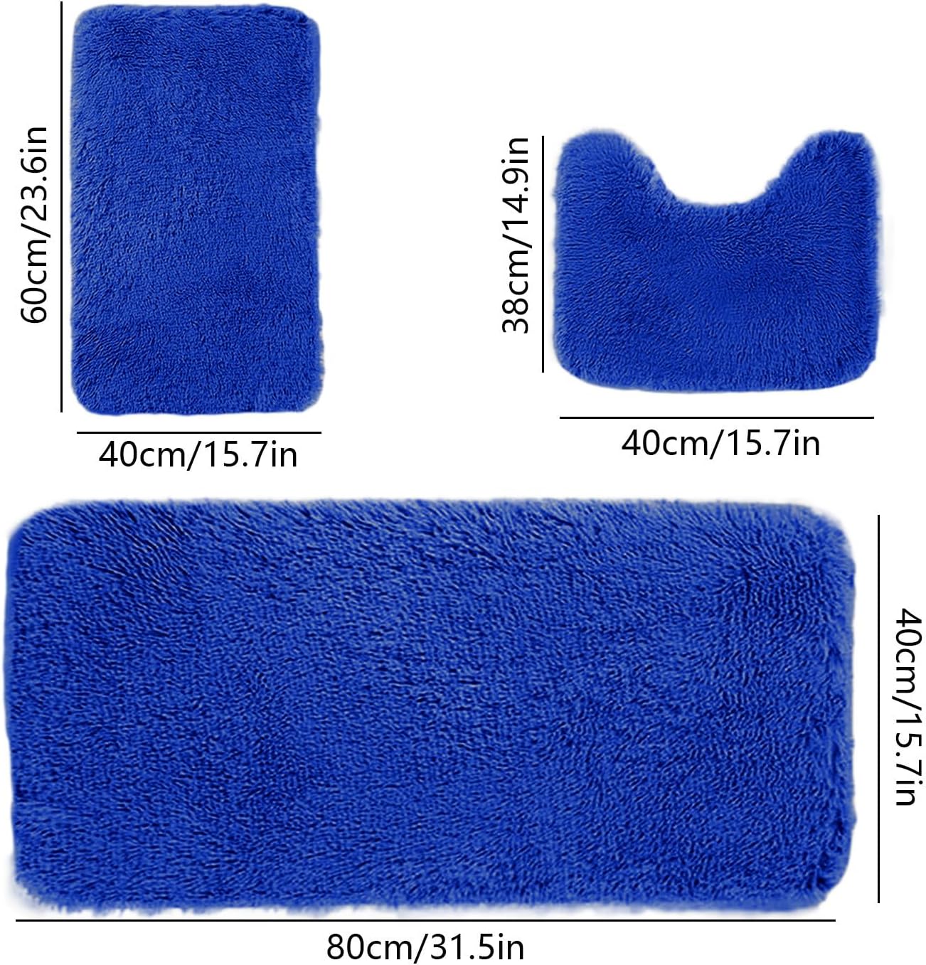 3PCS Soft Bath Mat Set - Non-Slip Thick Machine Washable