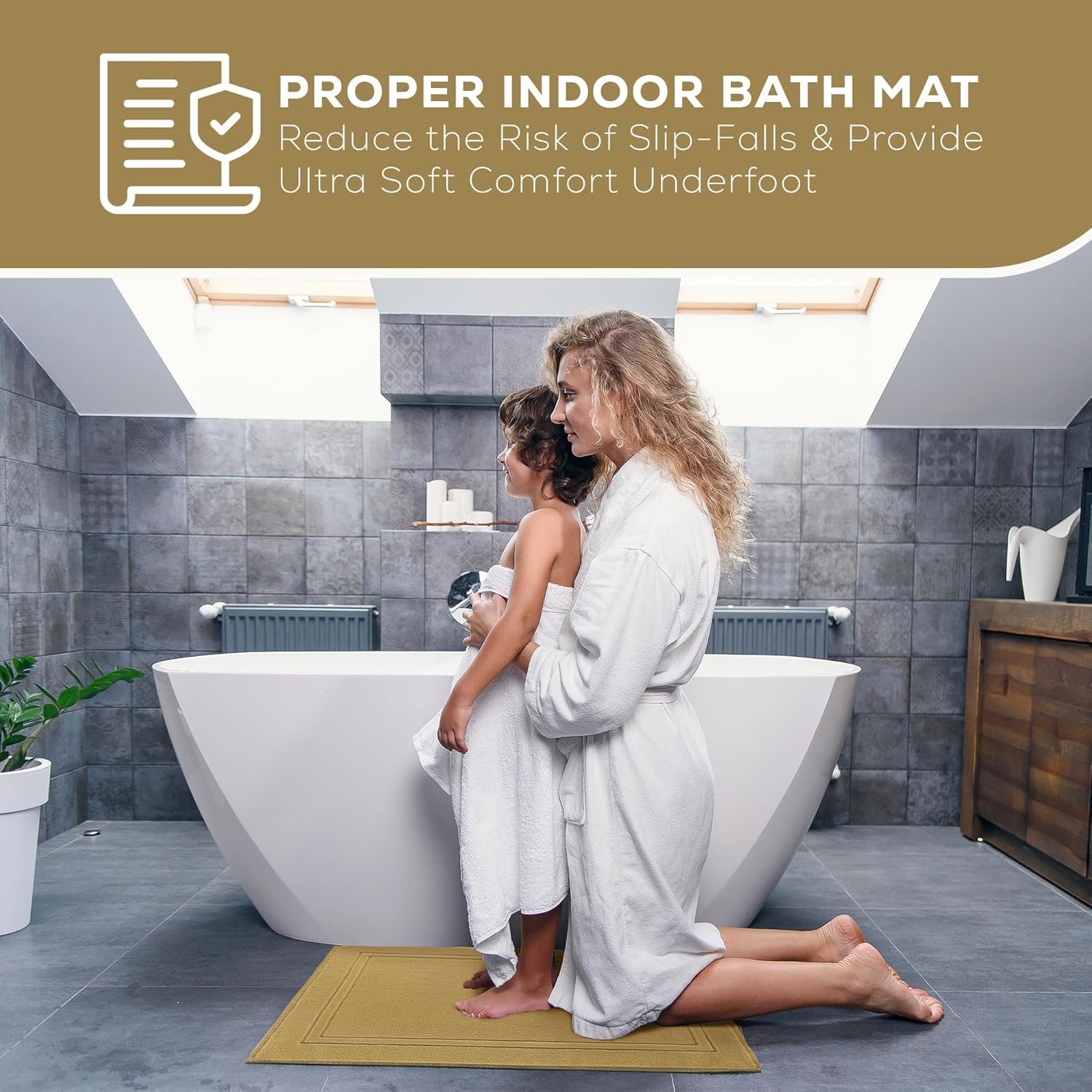 ALIBI Bath Mat Set 2 Pack Luxury Cotton Towel