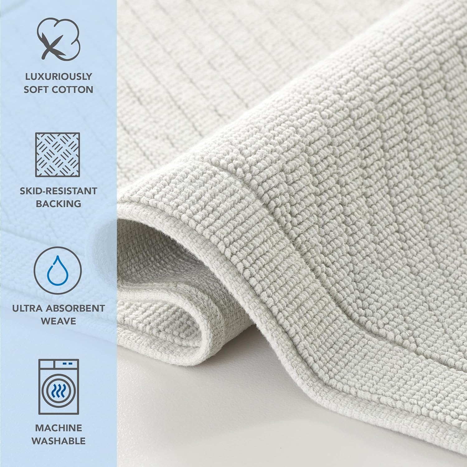 Arkwright 2-Piece Cotton Bath Rug Set - Grey