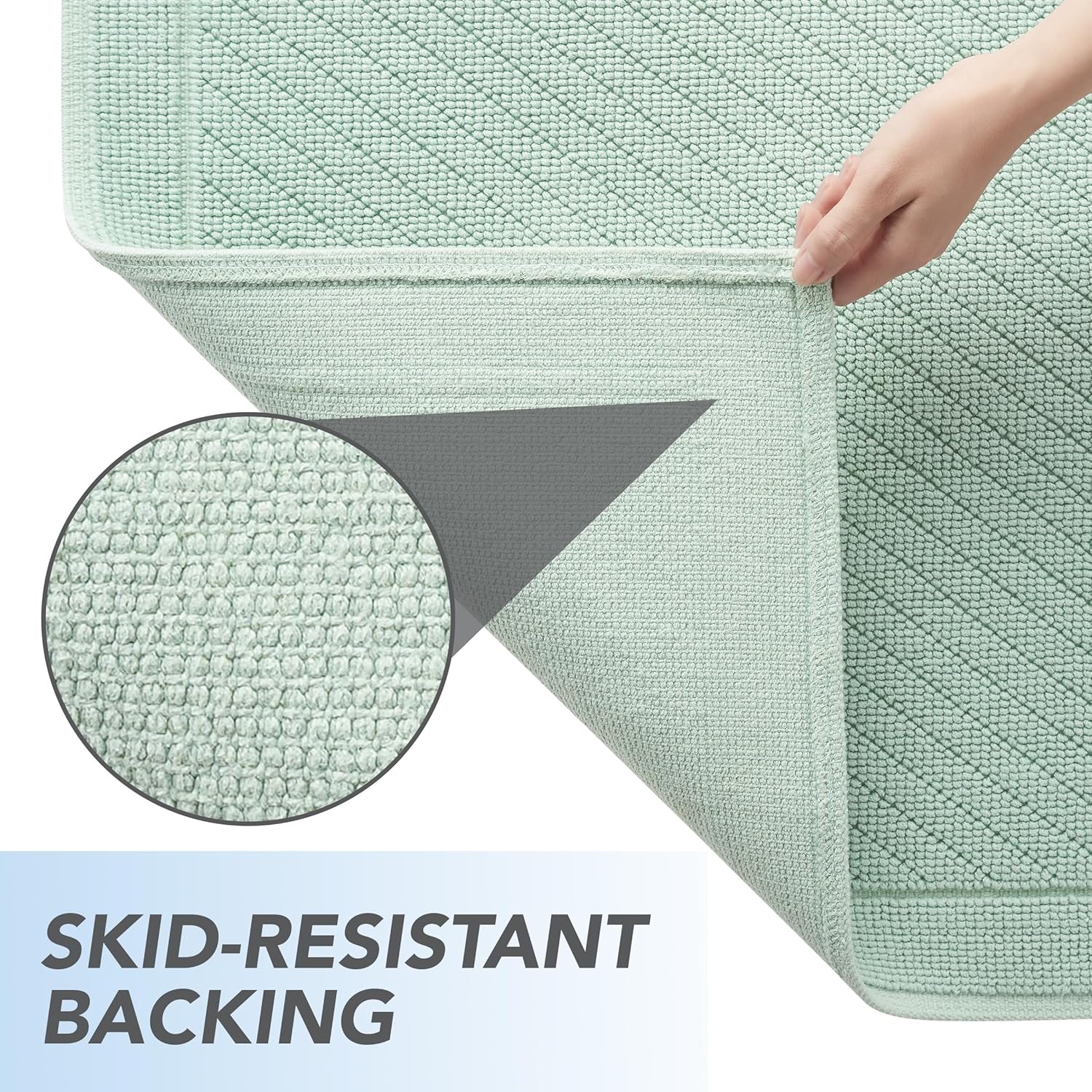 Arkwright 2 Piece Cotton Bath Rug Set - Green 17x24 20x32 in