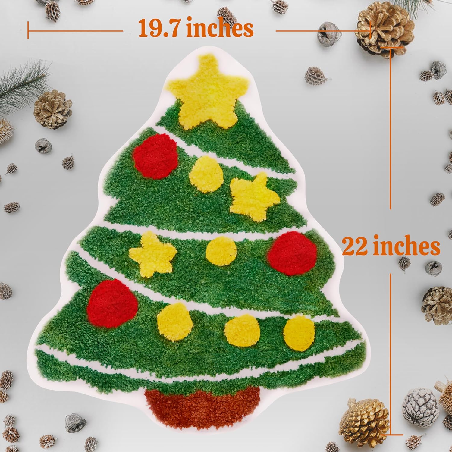 Christmas Tree Rug Cute Non-Slip Bath Mat for Bathroom