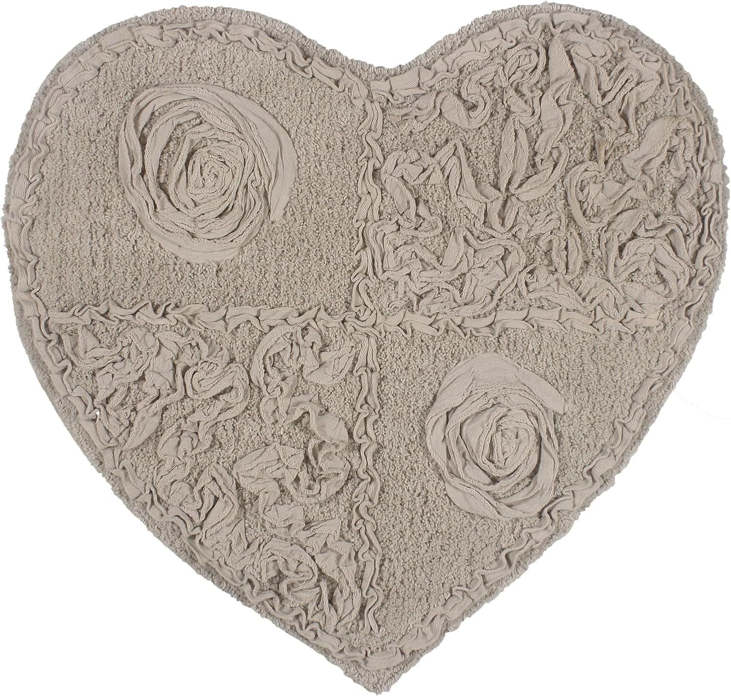 Home Weavers Modesto Bath Rug 25x25 Heart Linen